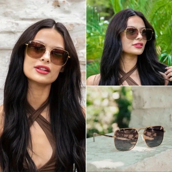 jenny louise boutique Accessories - Luxury Oversized Metal Polarized Sunglasses